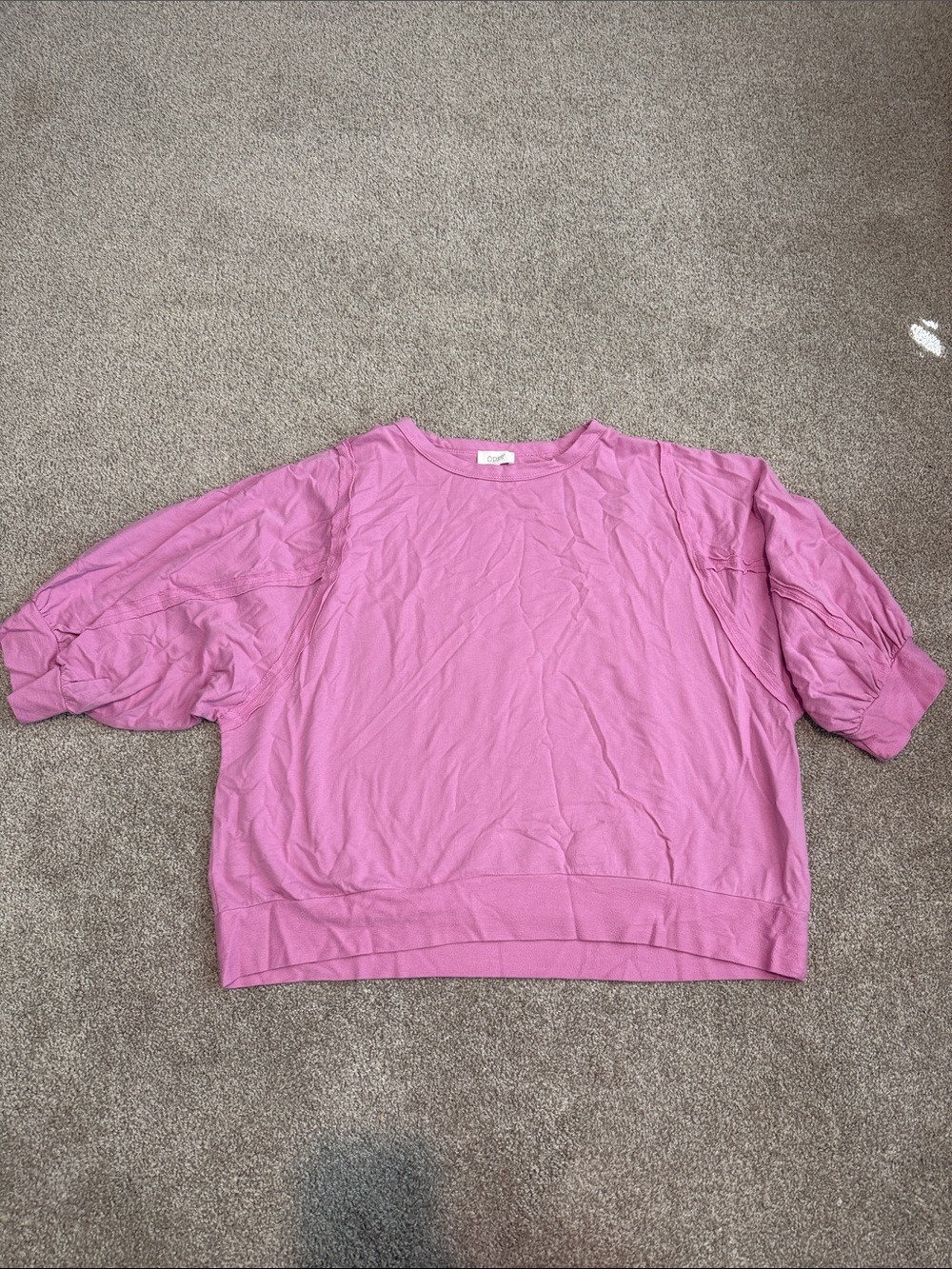 Pink 3/4 Sleeve Sweatshirt